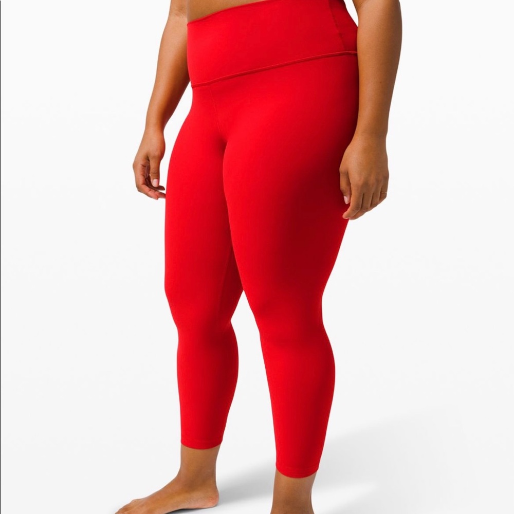 Red Lululemon Leggings Align 25 Size 2